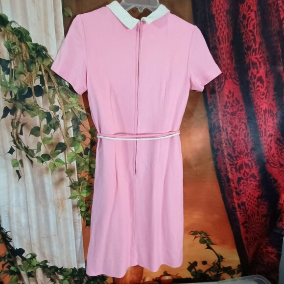 EUC: Vintage 60s R&K Originals Pink & White Block Midi Dress Size see desc - Picture 3 of 9